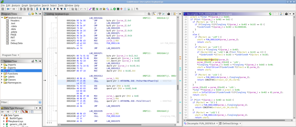 A function within keyboard.sys calls PoStartNextPowerIrp